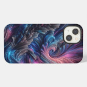 Moderne glasvezel Flow Phone Case - Levendig Blauw iPhone Hoesje (Achterkant horizontaal)
