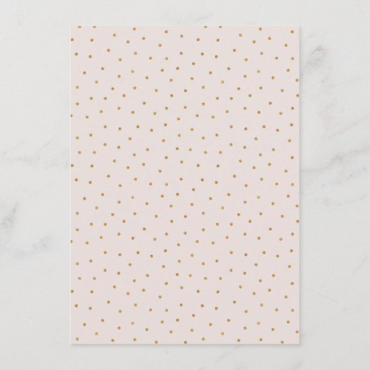 Moderne glazen blush roos gouden confetti-kaart informatiekaartje (Achterkant)