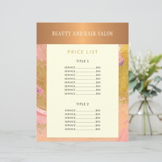 Moderne glazen goudblauw abstracte glitter-prijsli (Staand voorkant)