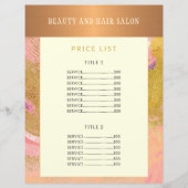 Moderne glazen goudblauw abstracte glitter-prijsli (Voorkant)