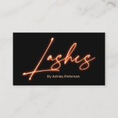 Moderne glazen oranje neongordels script logo qr c visitekaartje (Voorkant)