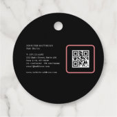 Moderne glazen roze neon-haartechnicus bedankjes labels (Achterkant)