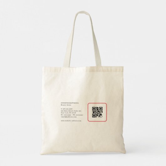 Moderne glazen roze neon schoonheidstechnicus tote bag (Achterkant)