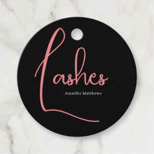 Moderne glazen roze neon zweeft de manicurist van bedankjes labels
