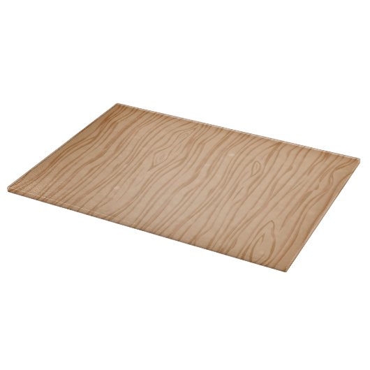 Moderne glazen snijplank met houtnerf voor chefs (Hoek)