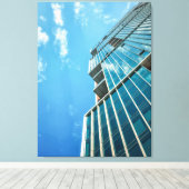 Moderne glazen wolkenkrabber canvas afdruk (Insitu (Houten vloer))