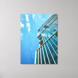 Moderne glazen wolkenkrabber canvas afdruk