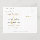 Moderne glazen zwarte goudkalligrafie, bespaart u  aankondigingskaart (Achterkant)