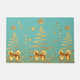 Moderne glazige bomen schattig glitter Xmas blue Deurmat