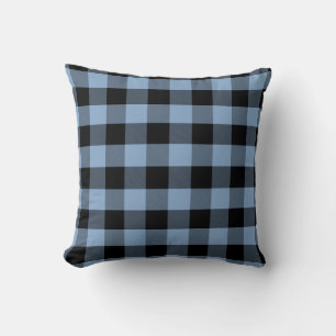 Moderne gletsjer en zwarte Buffalo Plaid Kussen