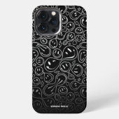 Moderne Glimlach Glimlachend Gezichtspatroon Aange iPhone Hoesje (Achterkant)