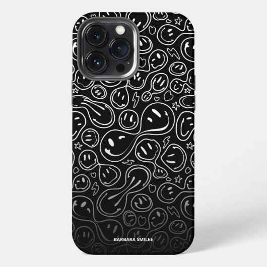 Moderne Glimlach Glimlachend Gezichtspatroon Aange iPhone Hoesje (Achterkant)