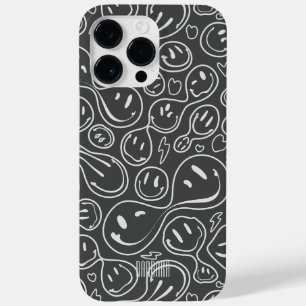 Moderne glimlach glimlachend gezichtspatroon donke Case-Mate iPhone 14 pro max hoesje