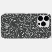 Moderne glimlach glimlachend gezichtspatroon donke Case-Mate iPhone case (Achterkant (horizontaal))