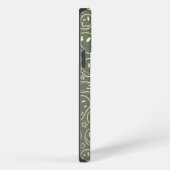 Moderne glimlach glimlachend gezichtspatroon Moss  iPhone Hoesje (Rechterkant)