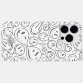 Moderne glimlachend gezicht glimlachpatroon stijlv Case-Mate iPhone case (Achterkant (horizontaal))