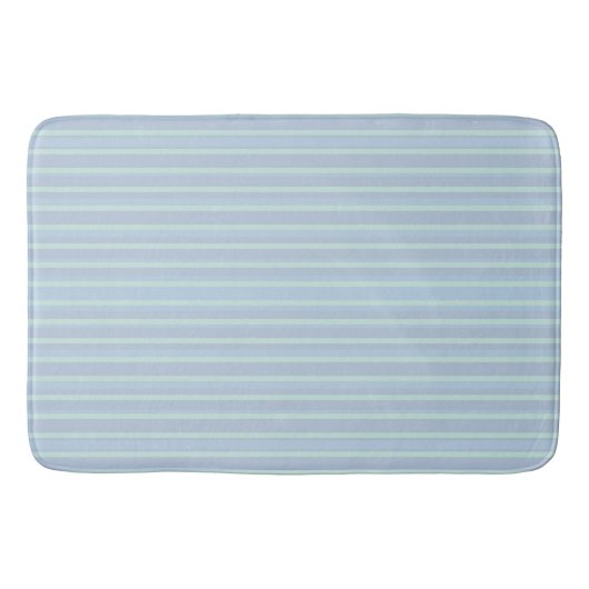 Moderne glinsterende blauwe gestreepte badmat (Voorkant)