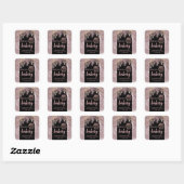 Moderne glinsterende druppels cupcake bakkerij lab vierkante sticker (Vel)
