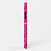 Moderne glinsterende roze met riem & naam tekst Case-Mate iPhone case (Achterkant/rechts)