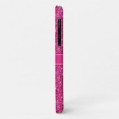 Moderne glinsterende roze met riem & naam tekst Case-Mate iPhone case (Achterkant/links)