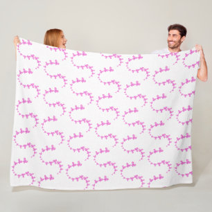 Moderne glinsterende roze vlinders fleece deken