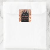 Moderne glinsterende script soja kaarslabel vierkante sticker (Tas)