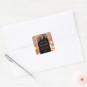 Moderne glinsterende script soja kaarslabel vierkante sticker (Envelop)