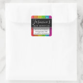 Moderne glinsterende verjaardagsfeest favorieten b vierkante sticker (Tas)