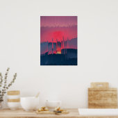 Moderne Glitch Horizon Wandkunst Poster (Keuken)