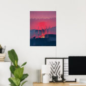 Moderne Glitch Horizon Wandkunst Poster (Thuiskantoor)