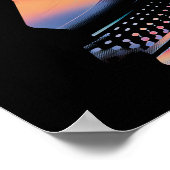 Moderne Glitch Stijl Draaitafel – Kleurrijk Design Poster (Hoek)