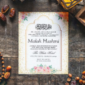 Moderne Gliter Bloemen Baby Islamitische Aqiqa Aqe Kaart