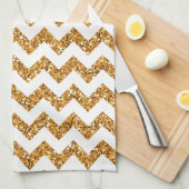 Moderne Glitt Chevron Print Keuken Dish Handdoek (Quarter Fold)
