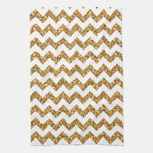 Moderne Glitt Chevron Print Keuken Dish Handdoek (Verticaal)