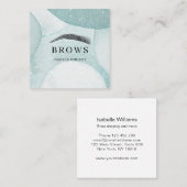 Moderne Glitter Augenbrauen Visitenkarte Square Bu Vierkante Visitekaartje (Voorkant / Achterkant)