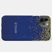 Moderne Glitter Blauwe Patroon Case-Mate iPhone Case (Achterkant (horizontaal))