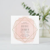Moderne Glitter Blush Roze Waterverf Bruiloft Fees Kaart (Staand voorkant)