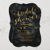 Moderne Glitter Bokeh Bruids Douche Uitnodiging (Voorkant / Achterkant)