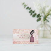 Moderne Glitter Bokeh, Confetti, Nagellak, Visitekaartje (Staand voorkant)