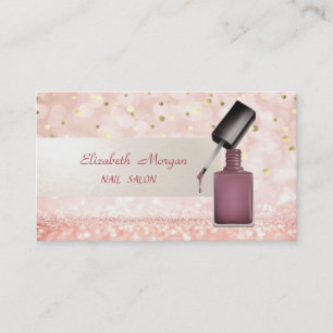 Moderne Glitter Bokeh, Confetti, Nagellak, Visitekaartje