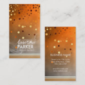 Moderne Glitter Bokeh make-up artiest Sinaasappel Visitekaartje (Voorkant / Achterkant)