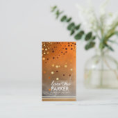 Moderne Glitter Bokeh make-up artiest Sinaasappel Visitekaartje (Staand voorkant)