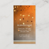 Moderne Glitter Bokeh make-up artiest Sinaasappel Visitekaartje (Achterkant)