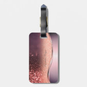 Moderne Glitter Bokeh, Monogram Bagagelabel (Achterkant verticaal)
