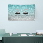 Moderne Glitter Bokeh, Zilveren Glitter Nep Wimper Spandoek (Beurs)