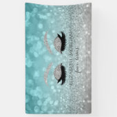 Moderne Glitter Bokeh, Zilveren Glitter Nep Wimper Spandoek (Verticaal)