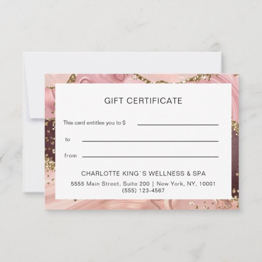 Moderne Glitter Cadeaubonnen (Achterkant)