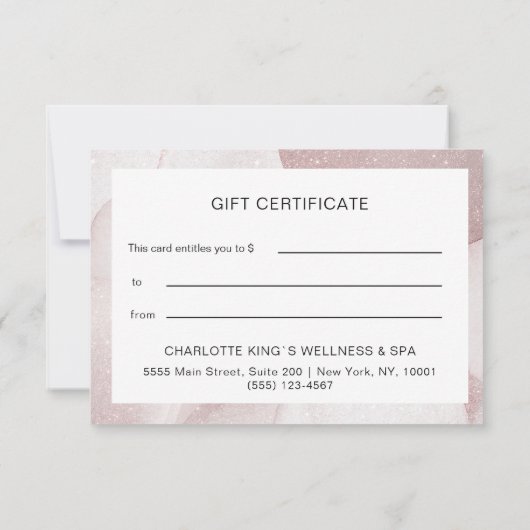 Moderne Glitter Cadeaubonnen Vaste Kaart (Achterkant)