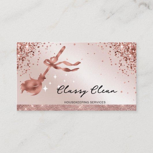 Moderne Glitter Cleaning Services Huishouding Visitekaartje (Voorkant)