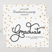 Moderne Glitter Confetti Graduate Typografie Scrip Kaart (Voorkant / Achterkant)
